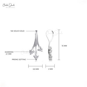 Colgante de Diamante Natural de 0.12 Ct, Color G-H, Oro Blanco de 14k, Colgante Hecho a Mano con Engaste de Garras para Mujer, Joyería Personalizada a Precio de Descuento - Product Image 2