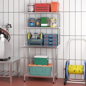 Estante Superior de Cocina Ajustable de Acero Inoxidable de 36 x 12 Pulgadas con Estante Inferior para Almacenamiento en la Cocina - Product Image 3