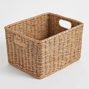 Grand panier en jonc de mer tressé, robuste et durable, conçu pour le rangement et l'organisation pratiques à la maison - Product Image 2