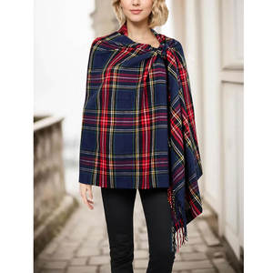 Manta Escocesa Tradicional de Tartán Rojo Marino Stewart para Traje de Kilt de las Tierras Altas OEM ODM - Product Image 2