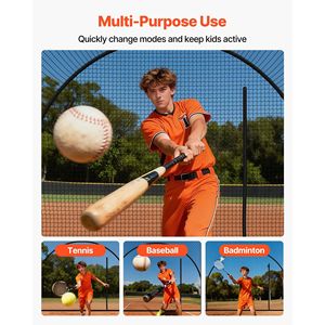 Cage de frappe autonome et portable 22,2 x 12,1 x 7,9 pieds, en polyester 4 plis sans nœuds, équipement d'entraînement pour le baseball - Product Image 6