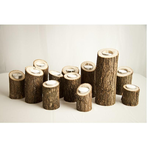 Pilar de Madera Ecológico para Velas, Portavelas de Madera, Decoración del Hogar, Estilo Clásico Vintage, Bajo - Product Image 4