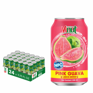 เครื่องดื่มน้ำผลไม้ guava 330ml vinut 24กระป๋องไม่มีน้ำตาลโอเอ็มฉลากส่วนตัวตัวอย่างโรงงานราคาส่งออก - Product Image 1