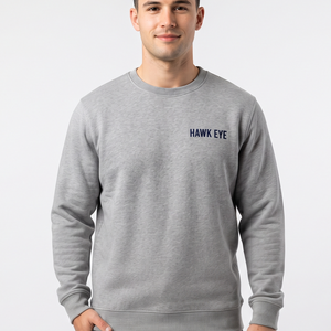 เสื้อสเวตเชิ้ตคอกลมสีเทาแบบยูนิเซ็กซ์ รุ่นฮอว์คอาย ทรงปกติ ผลิตจากผ้าโพลีเอสเตอร์ผสมขนแกะ ถักทออย่างดี สไตล์ลำลองสำหรับฤดูหนาว เป็นมิตรต่อสิ่งแวดล้อม ประดับด้วยคริสตัล - Product Image 4