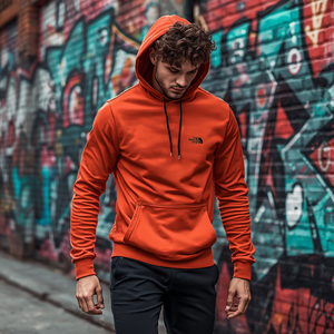 เสื้อฮู้ดผู้ชายผ้าฝ้ายฟลีซหนา 450 GSM ทรงโอเวอร์ไซส์ อุ่นสบายสำหรับฤดูหนาว พร้อมปักโลโก้ตามสั่ง - Product Image 3