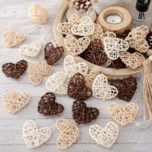 Heart shape ornament handmade <b>accessory</b> supplies <b>braided</b> rattan hearts supplier direct cost - Product Image 1