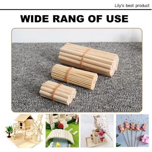 10 Piezas de Varillas de Bambú de 1/2 x 6 Pulgadas, Varillas de Madera Dura Surtidas, Varillas de Madera para Diversas Manualidades - Product Image 3