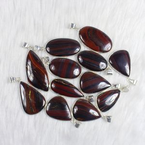 Pendentif à lunette en argent sterling avec pierre précieuse œil de tigre, collier de perles de fer naturel en gros, bijoux de charme pour femmes et filles - Product Image 6