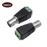 Bloque de terminales de contacto de un solo núcleo macho de latón tipo BNC 2P, conexión de bloqueo sin soldadura, para cable de audio y video de 20-14 AWG