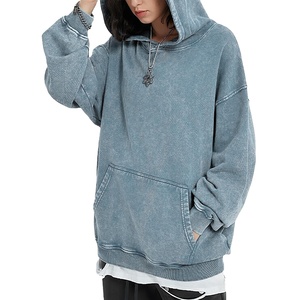 Sudaderas con capucha personalizadas para hombre, ropa de calle de algodón 100%, sudadera térmica de gran tamaño, Vintage, peso pesado, 500gsm, sudaderas con capucha lavadas con ácido para hombre 2026 - Product Image 2