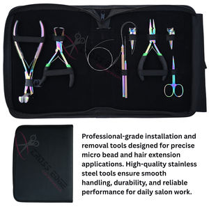 Kit d'outils tout-en-un pour extensions capillaires Rainbow avec pinces à micro-anneaux, ciseaux à doigts pour séparation et accessoires de sectionnement - Product Image 6