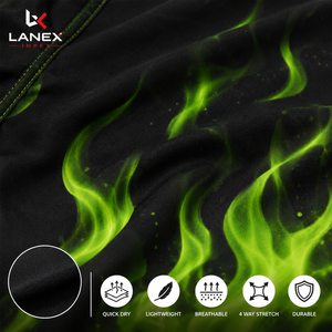 Shorts de bain pour hommes vert flamme à séchage rapide, personnalisables par sublimation, en polyester athlétique, taille mi-haute avec cordon de serrage, pour l'été - Product Image 5