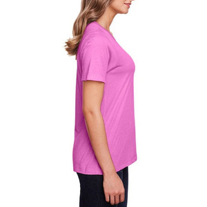 T-shirt personnalisé en gros avec logo imprimé, meilleur design, pour femme, en coton vierge, col rond, coupe ajustée - Product Image 4