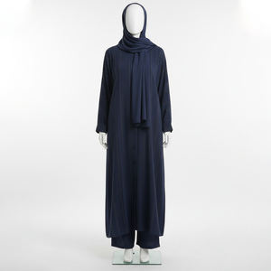 ชุดเดรสยาวแขนยาวผ้าชีฟองทรงตรงแบบเรียบง่าย เอวธรรมชาติ ผ้าไหมดูไบ อบายาสำหรับผู้หญิงมุสลิม ชุดราตรีสำหรับสาวๆ ขายส่ง - Product Image 2