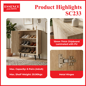 Modern 2 Door Chipboard MDF <b>Shoe</b> Cabinet <b>Storage</b> Organizer SC233 Travertine Beige Entryway <b>Shoe</b> <b>Rack</b> Knock Home Furniture - Product Image 5