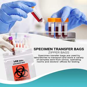 Confezione 1000 STAT 2 Mil Biohazard polietilene provino trasferimento borse 6x9 cerniera grande per applicazioni sanitarie 3 parete di plastica - Product Image 6