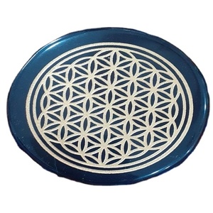 แผ่นหินโมราสีดำธรรมชาติทำด้วยมือแผ่นหินกึ่งมีค่าอาเกตแผ่นหินอาเกตสลักสัญลักษณ์ชาร์จ - Product Image 1