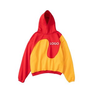 Vente en gros deux tons couleur fendue sweats à capuche bloc de couleur Patchwork pull sweats à capuche surdimensionnés pour hommes 2026 - Product Image 5