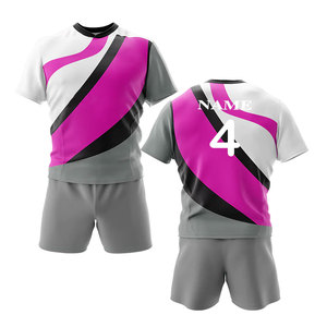 Uniforme de Rugby de Manga Corta Hecho a Medida, Gran Cantidad, Superventas, Color Sólido, Alta Calidad, Unisex, Secado Rápido, Transpirable, Ropa de Equipo - Product Image 1