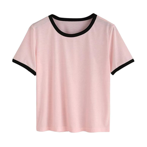 Women's Short Sleeve T-Shirt O-Neck <b>Crop</b> <b>Top</b> Knitted Casual Solid Color Breathable Spring Quick Dry Summer Wear - Product Image 4