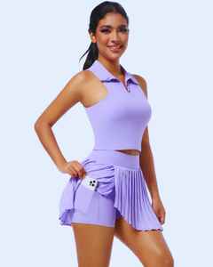 Uniforme de Tenis Profesional, Camiseta y Pantalones Cortos de Tenis Transpirables y Elásticos, Ropa de Tenis Cómoda para Entrenamiento y Competición - Product Image 6