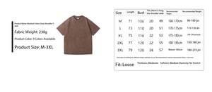 T-shirt à manches courtes coupe ample, couleur unie, épaules tombantes, 220g, avec logo personnalisé OEM imprimé en sérigraphie - Product Image 4