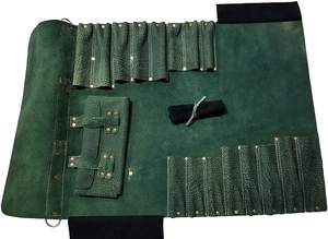 Étui de protection anti-odeur en cuir véritable pour couteaux de chef, kit de rangement pour couteaux de cuisine, organiseur professionnel d'outils culinaires, étui de cuisine - Product Image 2