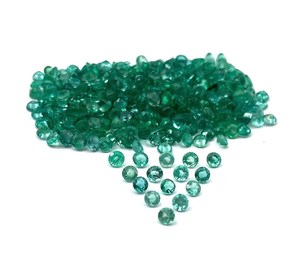 Lot en gros de pierres précieuses émeraude naturelle de Zambie, taille ronde, facettées, pour la fabrication de bijoux, vertes, certifiées IGI, claires - Product Image 3