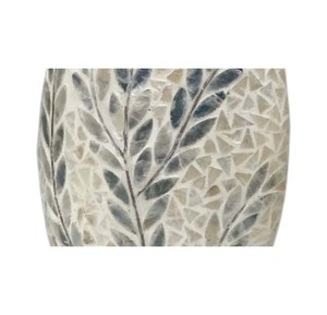 แจกันตกแต่งสไตล์ชายฝั่งสีเทาประดับมุกจากเวียดนาม - Product Image 3