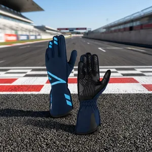 Gants de course unisexes bleus et blancs en PU à doigts entiers avec une forte adhérence antidérapante pour la pratique du motocross en plein air - Product Image 6