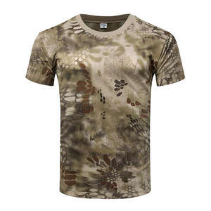 T-shirt tactique surdimensionné pour homme, manches courtes, camouflage, sport, entraînement en plein air, séchage rapide, 100% polyester - Product Image 2