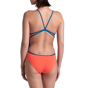 ชุดว่ายน้ำวันพีซแบบสั่งทำพิเศษสำหรับเด็กผู้หญิง คุณภาพสูง เอวสูง แห้งเร็ว โลโก้สั่งทำด้านหน้า สีพื้น ลายเรียบ คอวีลึก - Product Image 6