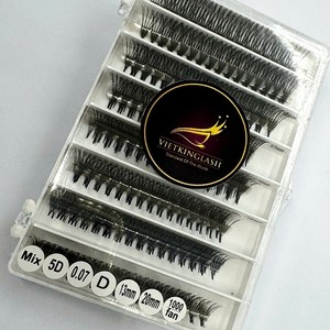 ขนตาปลอมแบบยาวสังเคราะห์ CC/dd/M/l ยาวแบบผสมความยาว3D-20D เพิ่มวอลลุ่มสีดำด้าน - Product Image 5
