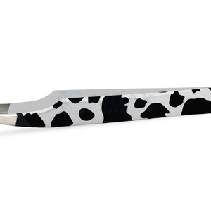 Pince à épiler professionnelle en acier inoxydable pour extensions de cils, motif vache, type L, pour volume de précision, usage en salon - Product Image 2