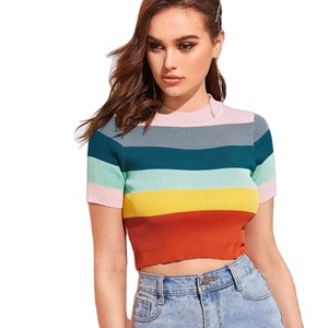 Nouveau haut de sport pour femme, coupe ajustée, extensible, logo personnalisé, couleur unie, manches courtes, yoga, décontracté, fitness - Product Image 1