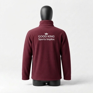Veste en polaire douce avec logo personnalisé, tissu en toile, col montant, veste en polaire décontractée pour l'extérieur - Product Image 2