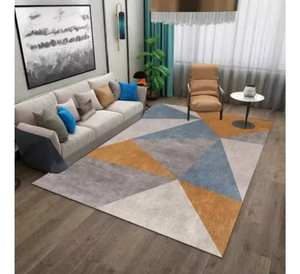 Ensemble de tapis de luxe à poils longs, coupés bouclés et tuftés à la main, design moderne, écologique, adapté aux animaux domestiques, pour salon, motif floral multicolore - Product Image 2