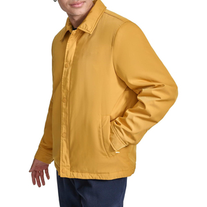 <b>Men's</b> Yellow <b>Canvas</b> Shirt <b>Jacket</b> Turn-Down Collar Button Front Casual Regular Fit Autumn Wear - Product Image 2