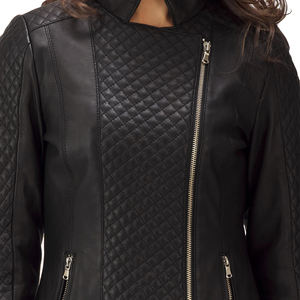 Chaqueta Bomber Unisex Personalizada de Cuero Genuino y Lana, con Paneles Acolchados, Cierre Asimétrico, de Invierno, Calidad Premium, OEM ODM - Product Image 5