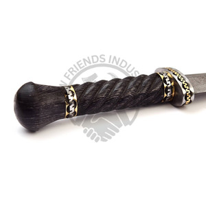 Cuchillo de Caza Ceremonial de Doble Filo de Acero de Damasco Hecho a Mano, Edición Nueva, Mango de Madera, el Mejor Cuchillo para Acampar al Aire Libre - Product Image 3