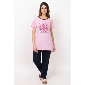 Conjunto de Pijama de Dos Piezas para Mujer, Cómodo y Moderno con Estampado Floral, al Mejor Precio de Fábrica - Product Image 1