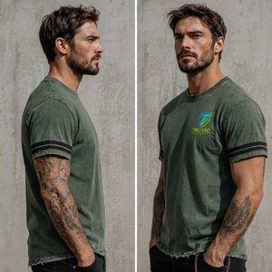 Men Vintage Washed <b>T</b> <b>Shirt</b> Distressed Cotton Fabric Soft Feel Faded Finish Relaxed Construction Short Sleeve Casual Apparel OEM - Product Image 4