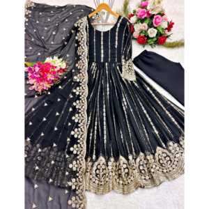 Belle robe de soirée Naira Cut Gown avec Pent Dupatta Robes de soirée élégantes - Product Image 1