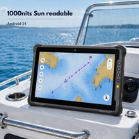 Tablet Android Tangguh 10.1 Inci Tahan Air CPU Octa Core Baterai 10000mAh Tahan Lama Layar 1000nits Komputer Lapangan Kelautan MIL-STD-810H
