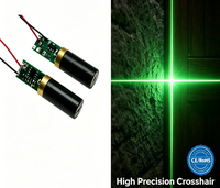 Module laser vert OEM ODM personnalisé 520nm 40mW 50mW CE RoHS, ligne uniforme, point, croix pour application industrielle, garantie 1 an