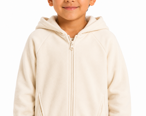 Veste à capuche zippée pour enfants en molleton doux, légère et confortable, avec fermeture éclair intégrale sur le devant - Product Image 4