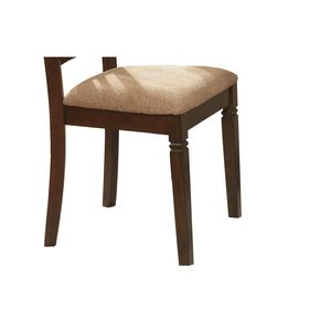 Set di 2 Sedie da Pranzo con Struttura in Legno Finitura Espresso, Seduta Imbottita in Tessuto, Stile Transizionale, Arredamento per Cucina - Product Image 4