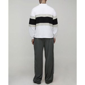 <b>Men</b> Contrast Trim Trouser Fashion Casual Pants Solid Color Breathable <b>Loose</b> Straight Drawstring Pants Streetwear - Product Image 6
