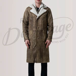 Abrigo Largo de Gamuza Marrón para Hombre, Abrigo de Invierno Cálido con Forro de Piel Sintética, Abrigo de Gamuza Desgastada con Cremallera Interior - Product Image 5