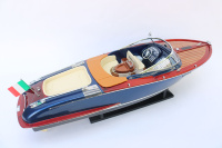 Édition limitée de luxe Riva Aquariva bleu foncé modèle en bois fabriqué à la main Yacht élégance intemporelle pour les collectionneurs et la décoration